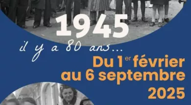 Affiche Exposition 1944-1945, la fin de la guerre … - La Vigie - Mémorial des Déportés de la Mayenne 