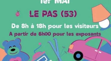 Affiche vide grenier - Comité des fêtes Le Pas