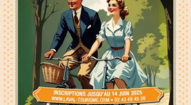 Vélo Agglor Rétro Affiche - Laval Tourisme