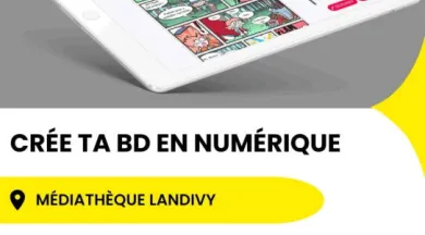 Affiche atelier BD Numérique Landivy - Réseau Lecture et BNF