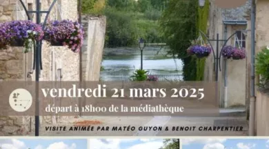 Affiche visite historique et poétique - Médiathèque de Noyen