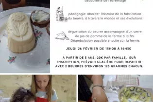 Affiche atelier beurre 2026 - Le Bourg d'Iré - 49 - FMA - ©Ferme aux 5 Chemins