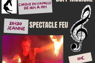 202607 atelier cirque soirée musique et spectacle feu Laly C'happy Fougerolles-du-plessis - Laly Circus
