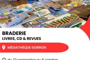 Affiche braderie septembre-octobre Gorron - Réseau Lecture