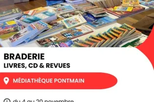 Affiche Braderie Pontmain - Réseau Lecture 